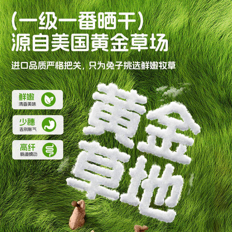 布卡星提摩西草兔子饲料25年兔草新鲜食用粮草烘干牧草荷兰猪粮食 - 图0