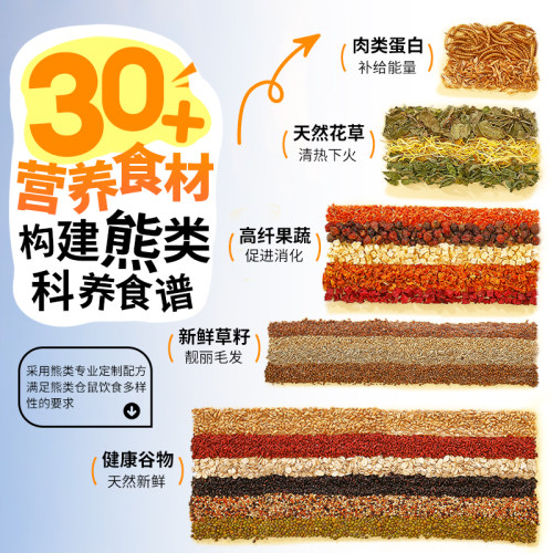 布卡星金丝熊主粮仓鼠粮食高纤维美毛草籽天然营养食物用品450g*1 - 图0