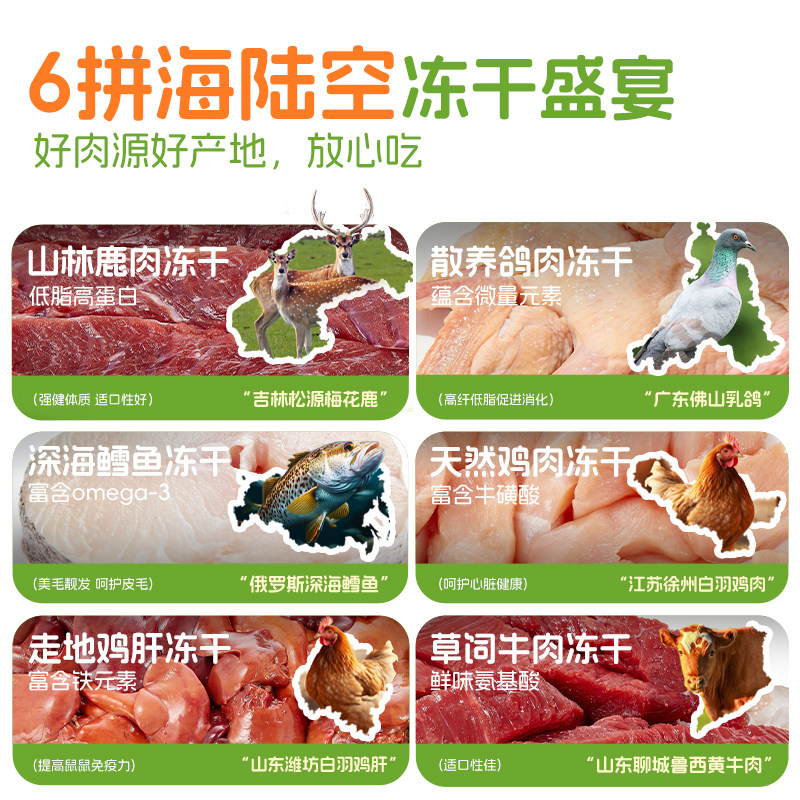 布卡星山鹿鳕鱼全价六拼冻干仓鼠粮食金丝熊侏儒全阶营养主粮,淘宝优惠券,粉丝福利购,淘宝优惠卷