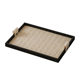 Light luxury leather jewelry entrance storage plate high-end black leather aromatherapy tray French jewelry ornaments