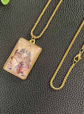 太乙救苦天尊双面项链东极青华大帝道家神像金色吊坠民族男女项链