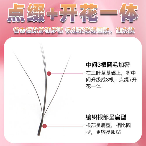 3D仙朵夹心仙子三叶草嫁接睫毛超软不散根漫画款仙女款美睫店专用 - 图2