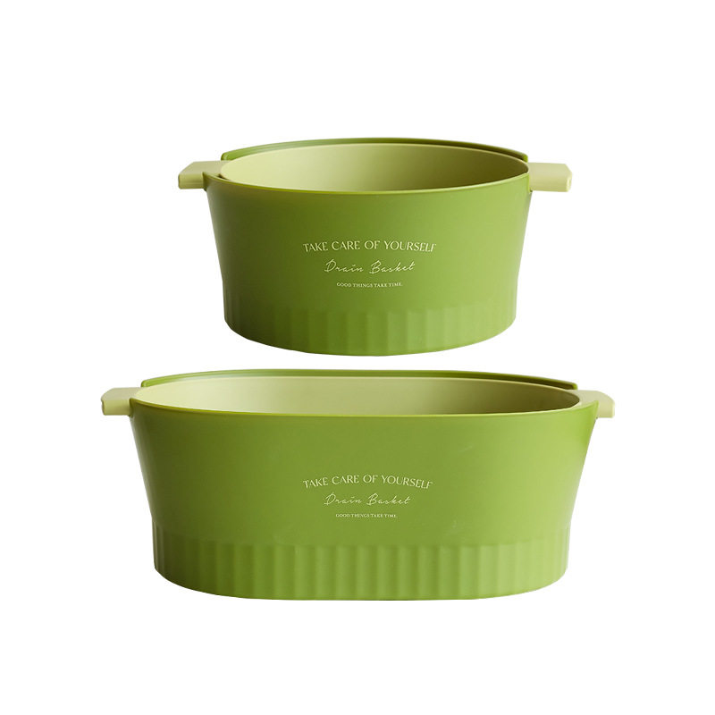 新款双层洗菜沥水篮撞色镂空洗菜厨房水果收纳筐家居洗菜篮子,淘宝优惠券,粉丝福利购,淘宝优惠卷