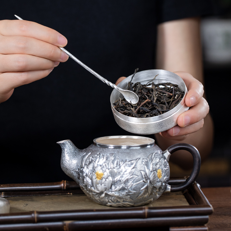 滇庆堂足银999手工茶叶罐普洱茶收纳盒中式茶叶盒随身茶叶储存罐,淘宝优惠券,粉丝福利购,淘宝优惠卷