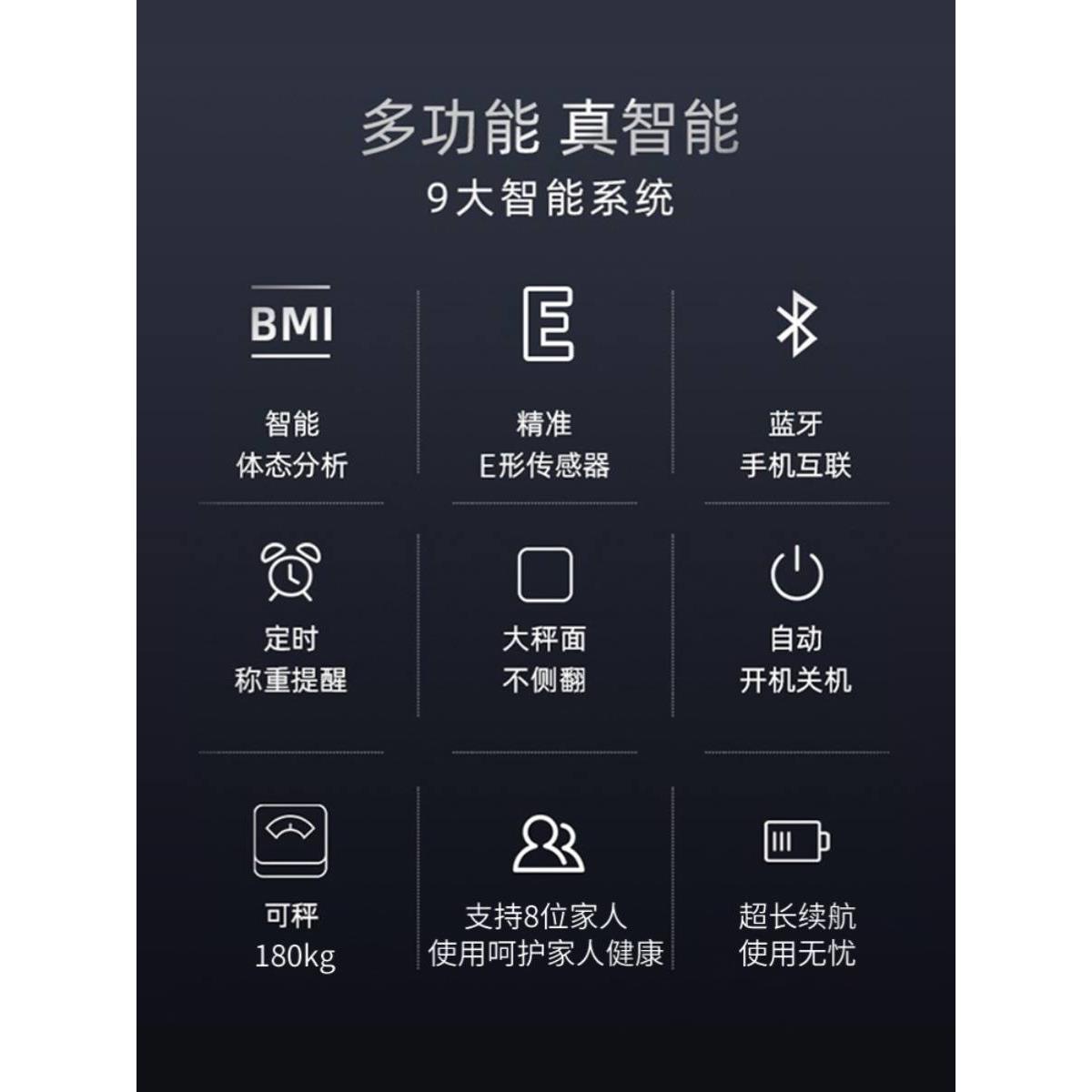 小米体重秤蓝牙充电智能体脂秤精准的家用小型电子称计人体秤家庭-图3