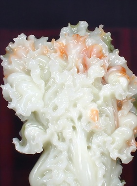 天然玉石白菜玉雕摆件聚财纳福