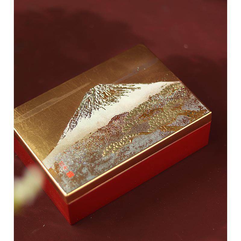 清仓现货正品日本进口 山中漆器手作满金首饰盒化妆盒带镜子礼物