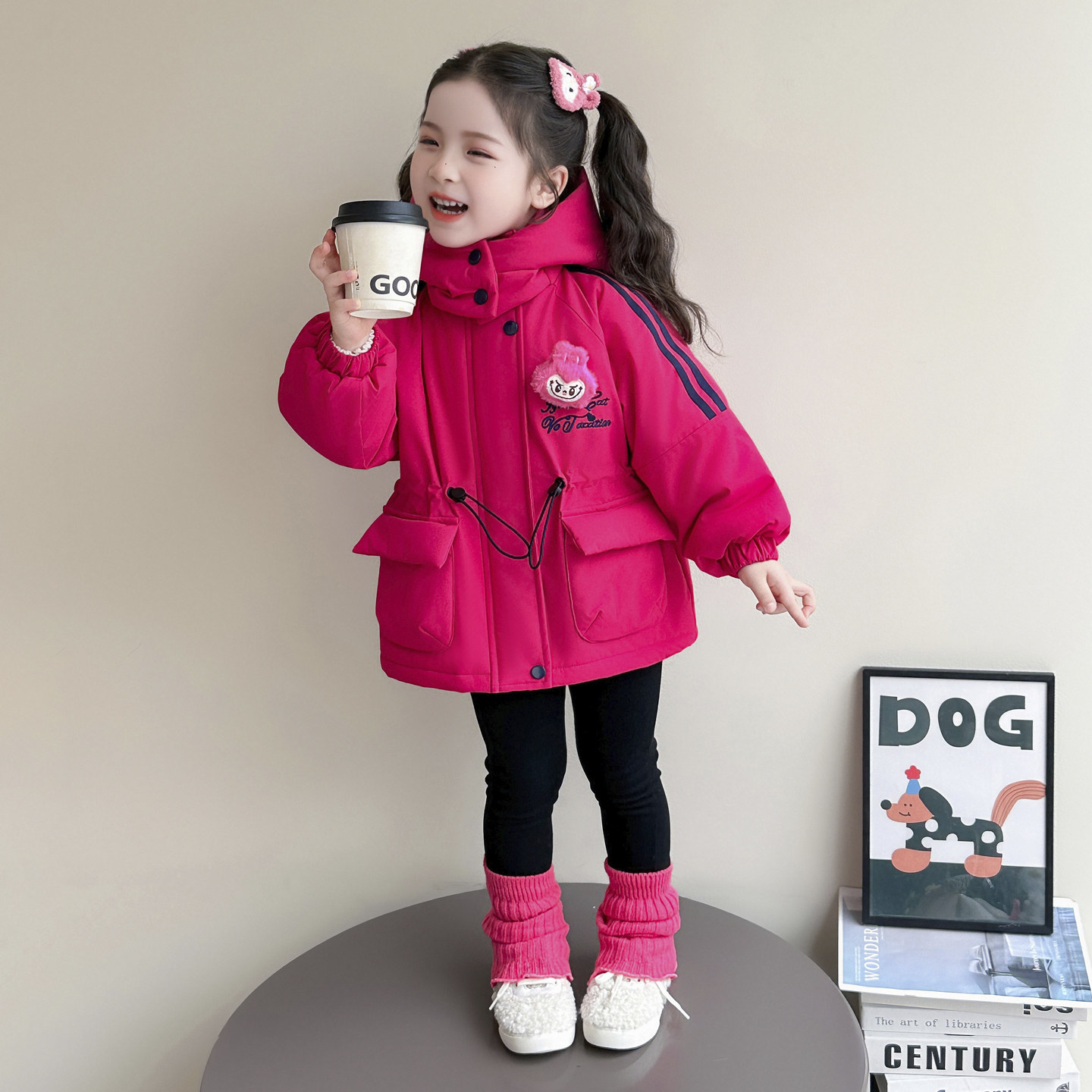 女童加绒外套冬装2025新款超好看儿童加厚冲锋衣女宝宝秋冬季棉服,淘宝优惠券,粉丝福利购,淘宝优惠卷