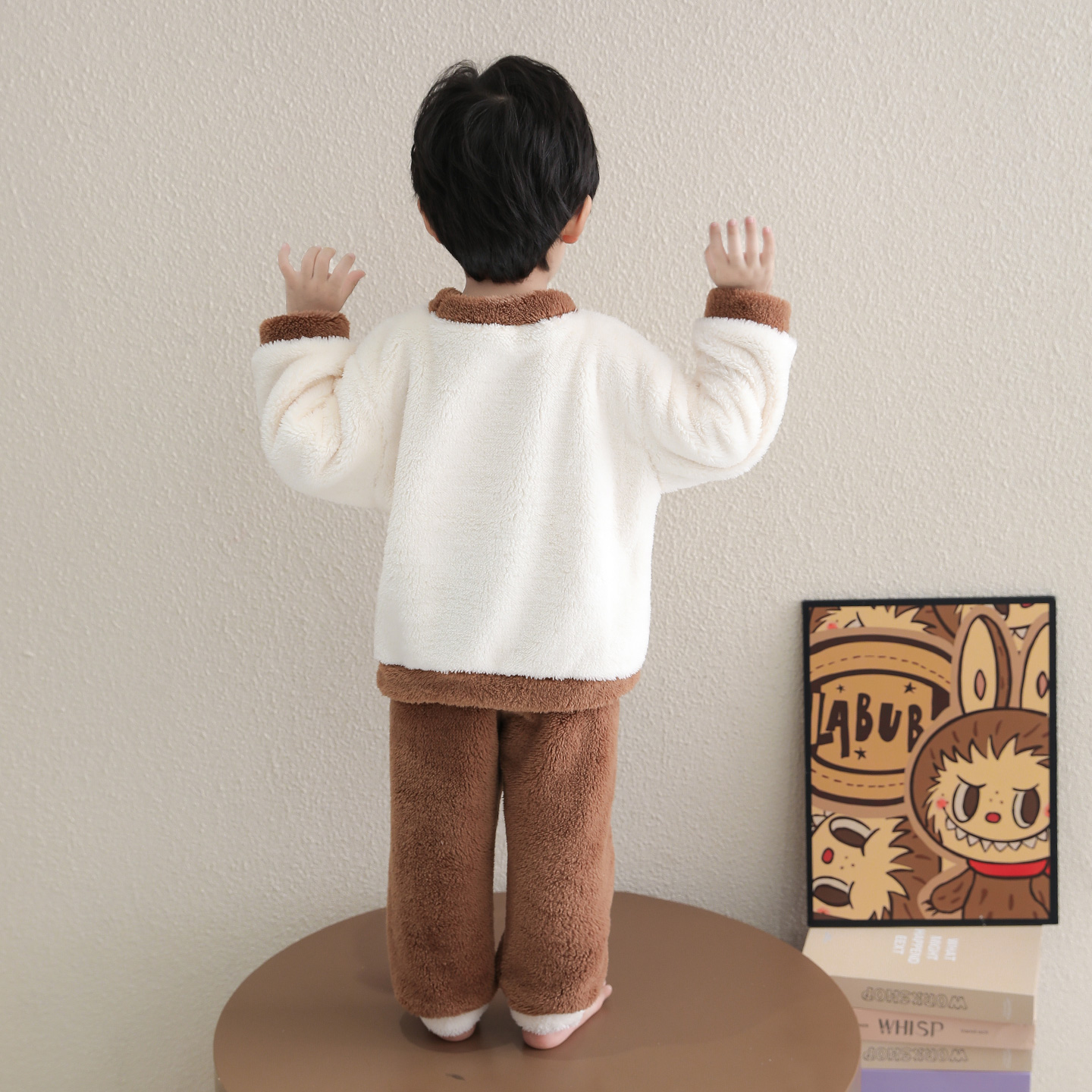 男童睡衣冬儿童珊瑚绒保暖家居服卡通套装男孩宝宝加厚套头睡衣冬 - 图3