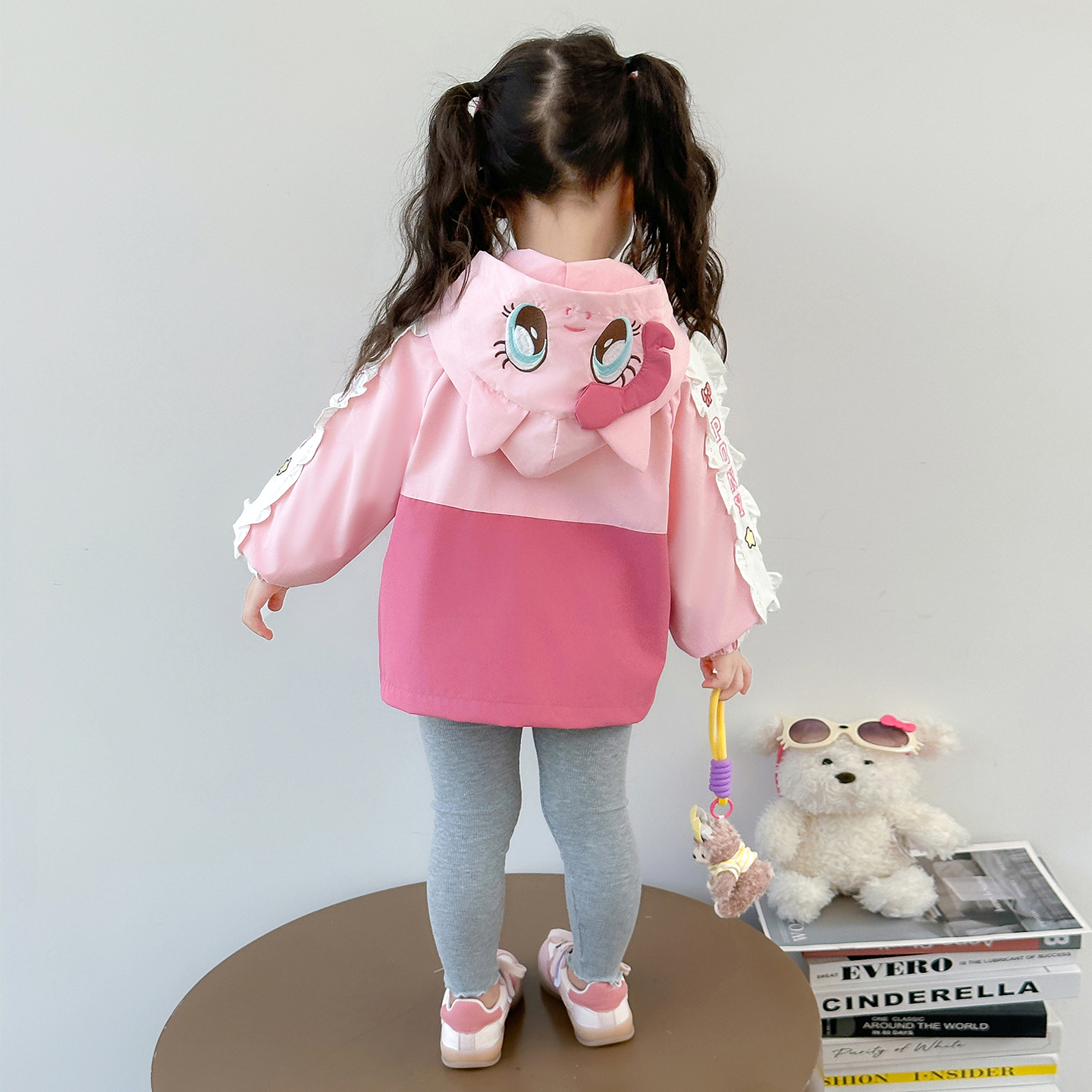 女童秋装冲锋衣外套女孩连帽保暖衣服韩版休闲上衣女宝宝秋季外套 - 图3