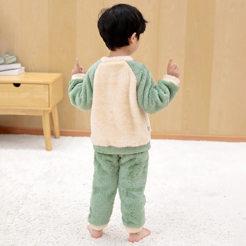 男童珊瑚绒睡衣秋冬儿童卡通家居服保暖套装男宝加厚法兰绒男孩冬,淘宝优惠券,粉丝福利购,淘宝优惠卷