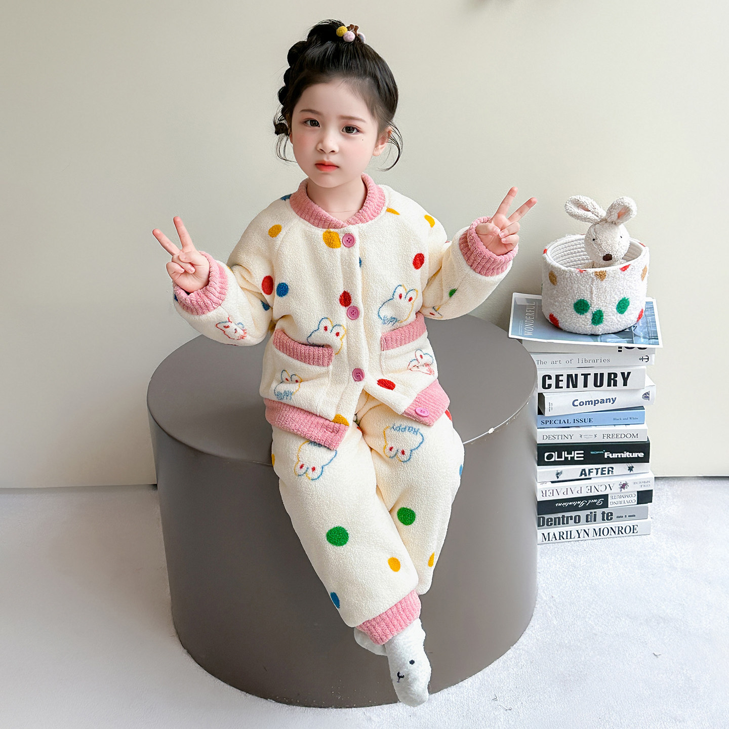 儿童睡衣冬季女童珊瑚绒家居服三层夹棉公主女宝宝超厚保暖套装冬,淘宝优惠券,粉丝福利购,淘宝优惠卷