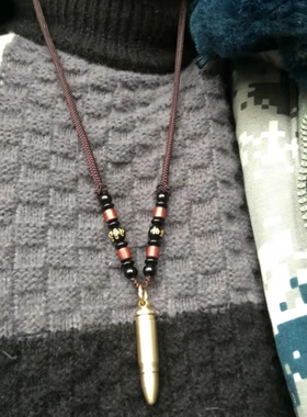 黄铜子弹头项链吊坠挂件军恋子弹壳工艺品小刀战友纪念品原创设计