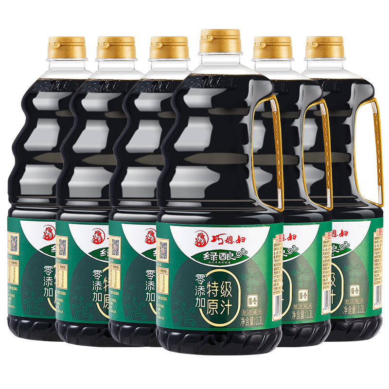 巧媳妇绿酿特级原汁1.3L*6桶装生抽烹调炒菜卤炖调味凉拌厂家直销