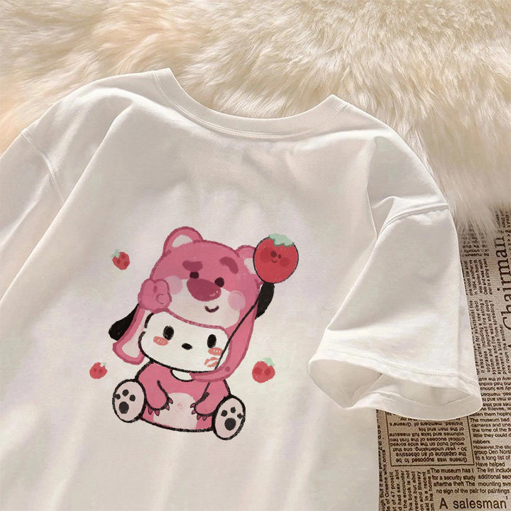 草莓熊女童时髦短袖t恤2026夏款纯棉透气半袖帕恰狗可爱百搭上衣,淘宝优惠券,粉丝福利购,淘宝优惠卷