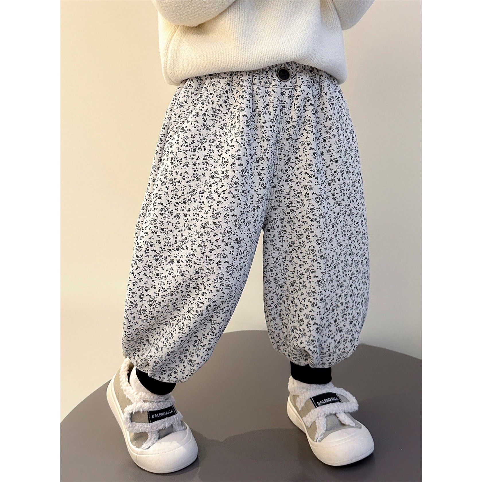 女小童熊猫加绒卫裤秋冬季女宝宝加厚灯笼裤冬装幼儿园保暖束脚裤,淘宝优惠券,粉丝福利购,淘宝优惠卷