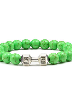 跨境出口珠宝8mm绿松石瑜