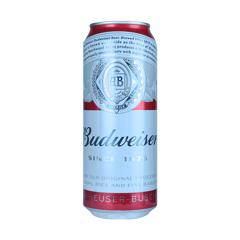 Budweiser/百威啤酒500ml*18罐整箱包邮听装大罐装小麦醇正易拉罐 - 图0