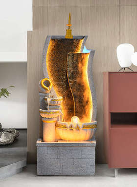 欧式流水喷泉招财摆件循环水室内落地大型所会公司客厅装饰品景观