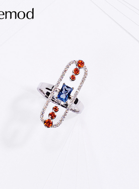 欧美风夸张彩色宝石新款潮款戒指