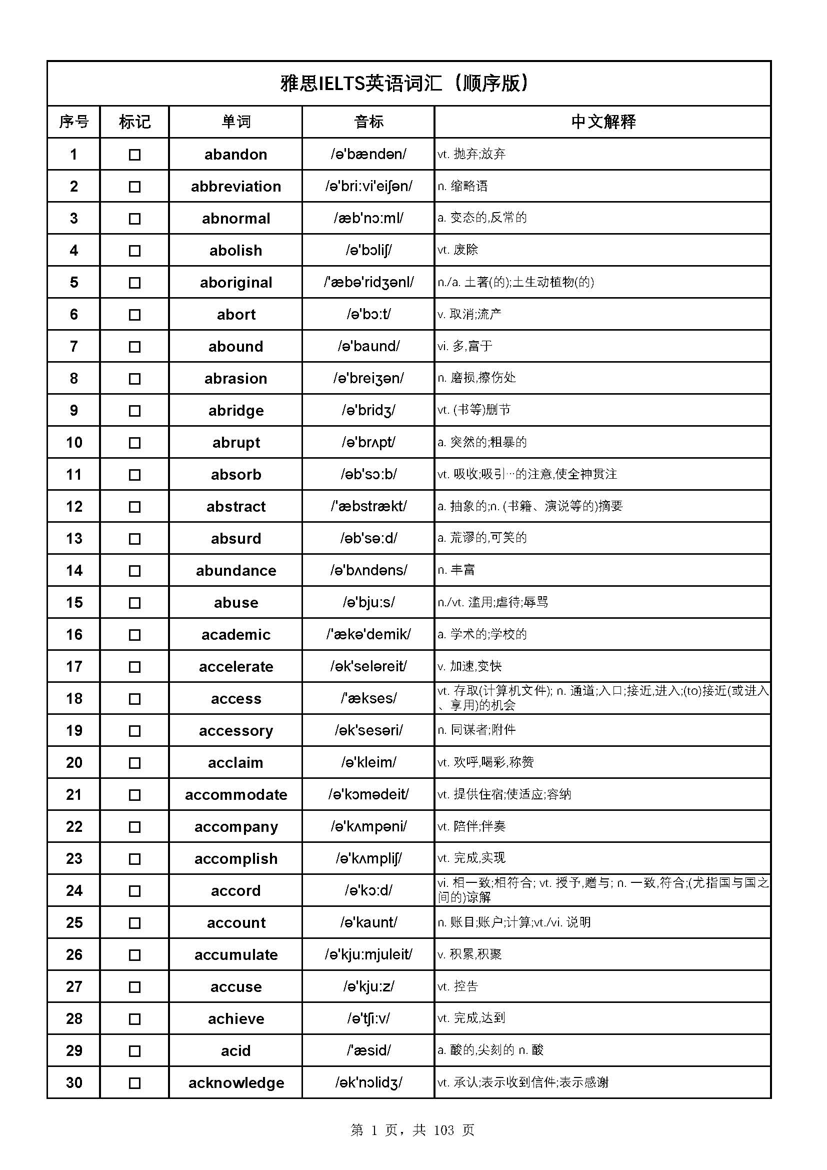 剑桥雅思英语词汇默写本含音标背词神器顺序乱序版3085词拉杆夹 - 图3