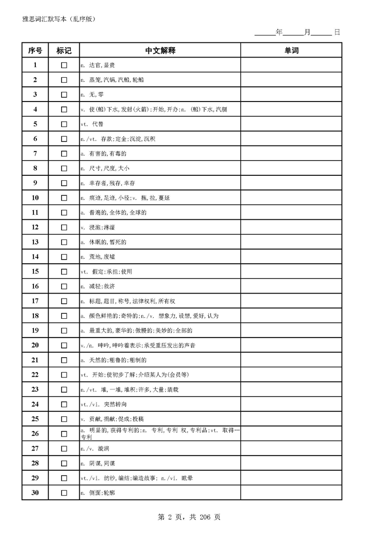 剑桥雅思双重英语词汇默写本含音标背词神器顺序乱序3085词胶装 - 图2