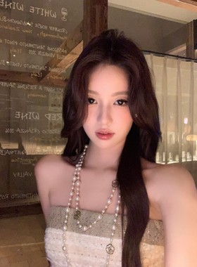 【蜜桃茶】矜贵小香 长款山茶花珍珠项链高级感叠戴中式旗袍配饰