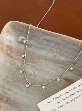 925纯银四芒星项链女轻奢小众设计高级感气质锆石锁骨链秋季新款