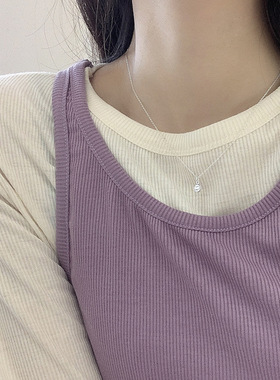 s925纯银项链女潮笑脸吊坠小众设计感个性简约百搭学生气质锁骨链