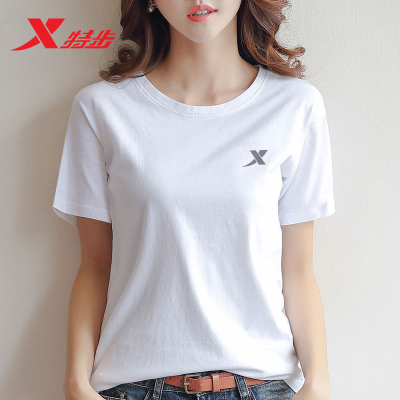 Special Step Summer Women's Short Sleeve T-shirt Round Neck Casual Top Pure Cotton Half Sleeve Student Large Sports T-shirt Fashion