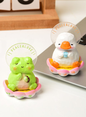 卡通喜气莲莲静心桌面摆件治愈系解压生日礼物办公室佛系工位装饰