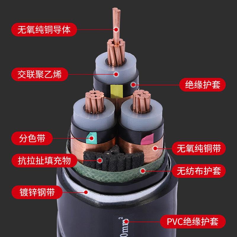 YJV22铜芯高压缆线3芯35 50 70 95 120 150 185 240平方8.7/15kv - 图1