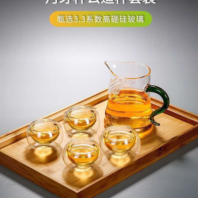 月牙公杯加厚鹰嘴茶海功夫茶具耐热玻璃公道杯尖嘴过滤绿茶分茶