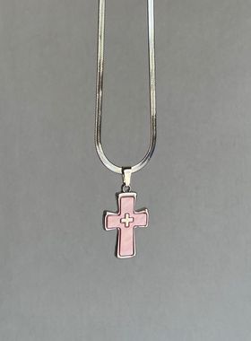 新款轻奢十字架项链女甜酷辣妹风