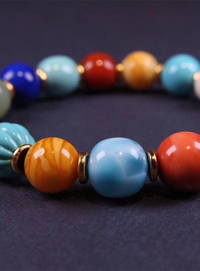 私人邦提克老蜜蜡舒俱来多宝手链