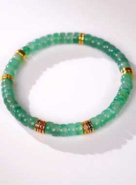 天然小清新翡翠玉多宝串珠手链切片多巴胺手串送女友新中式手饰