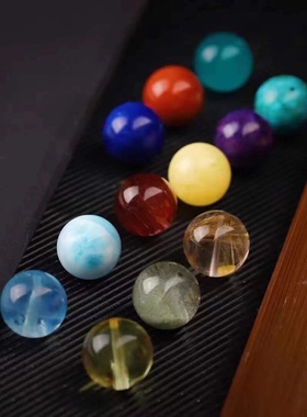 18mm男士精品多宝手链手串钛晶发晶海蓝宝海纹石绿幽灵单珠散珠