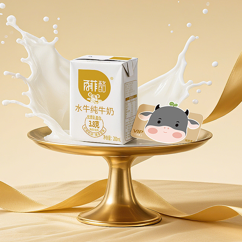 百菲酪水牛纯牛奶季卡200ml*20盒*6箱牛奶定期配送日期新鲜自提 - 图0