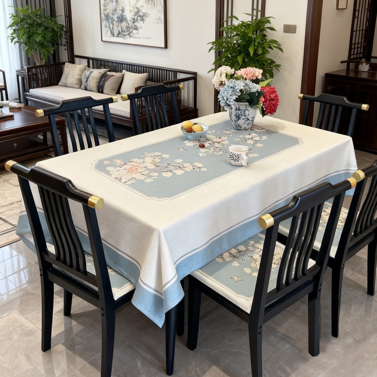 餐桌椅套罩中式桌布古典中国风棉麻布艺茶几布长方形好看不褪色,淘宝优惠券,粉丝福利购,淘宝优惠卷
