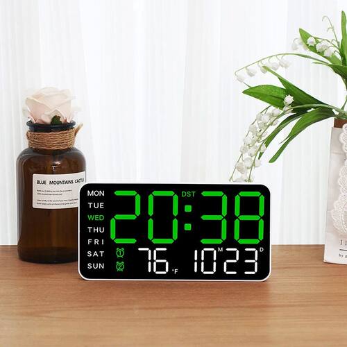 Large Digital Wall Clock Temp Date Week Display Remote Contr - 图2