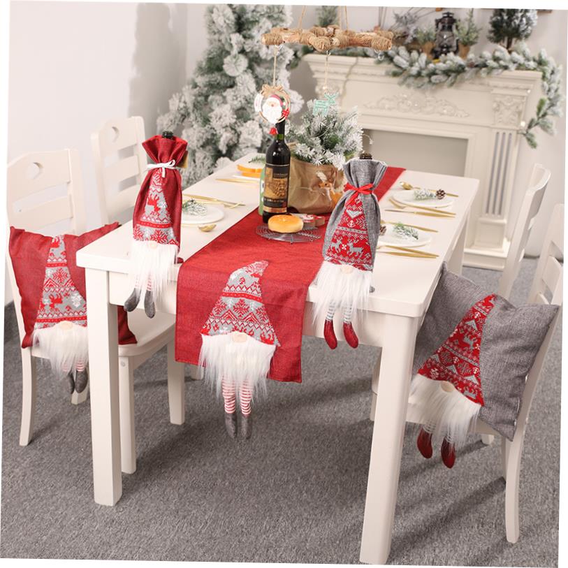 christmas decoration Rudolph table flag tablecloth placemat - 图0