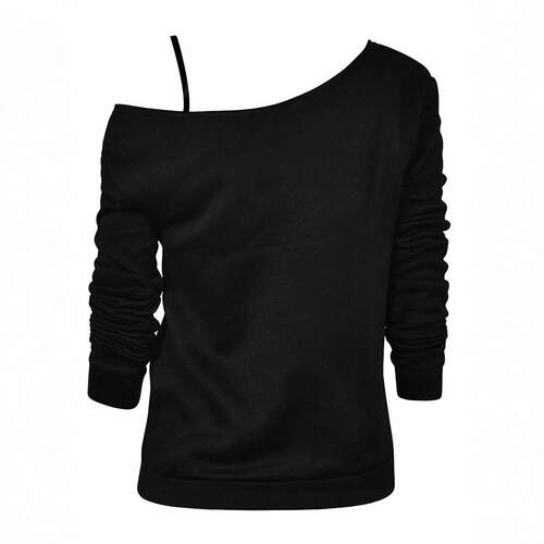 Printed off shoulder long sleeved shirt with love festival - 图1