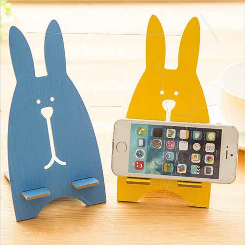 Korea creative cute wooden rabbit cell phone holder holder g - 图1