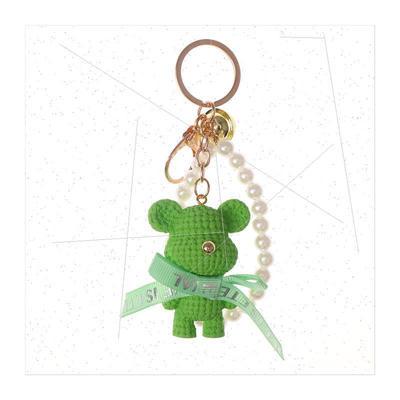 Creative cartoon resin woolly bear keychain creative couple-图3