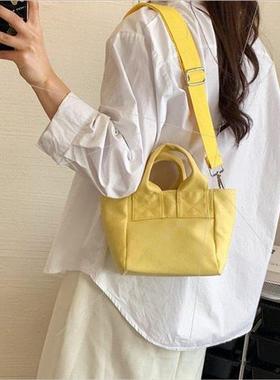 Pure color simple canvas handbag bag female new Korean ladie