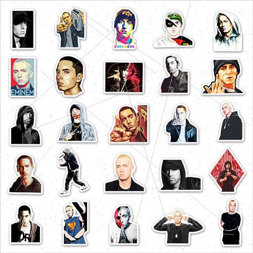 50 Rap Male nger Eminem Graffiti Stickers ggage Laptop Car C - 图2