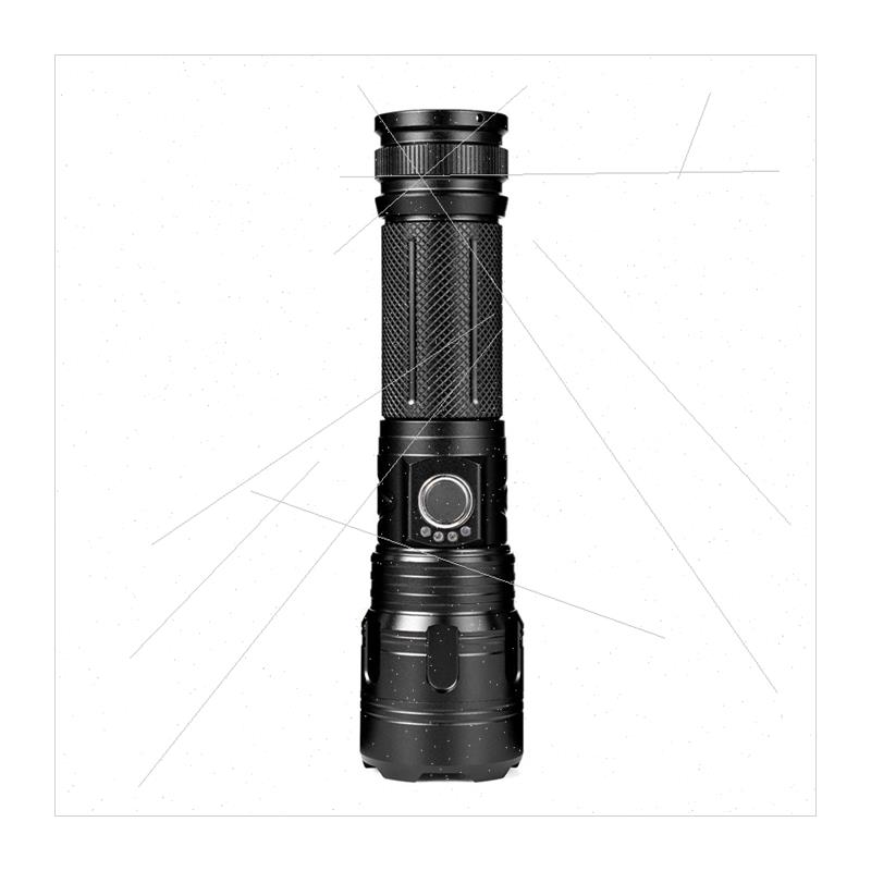 New telescopic zoom Type-C rechargeable P50 bright flashligh-图3