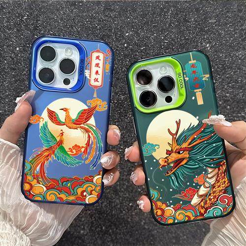 National wind dragon phoenix 适用apple 15 phone case iphone1