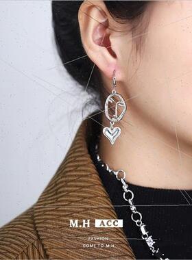 Abstract human face love long earrings female simple 925 sil
