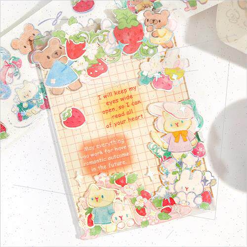 Laser washi tape Miracle Berry Cute Animal Strawberry Decora - 图1